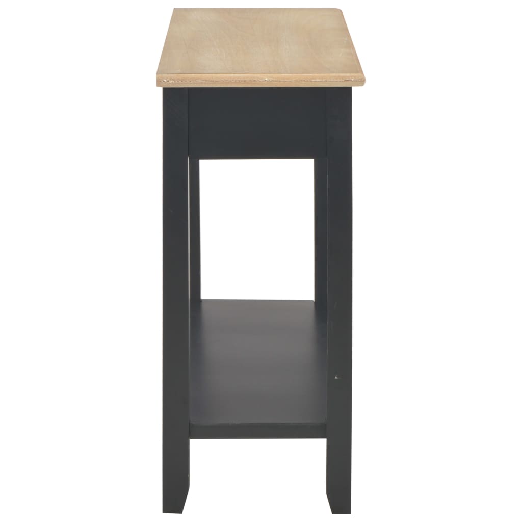 vidaXL konsoles galds, 110x35x80 cm, melns un dabīga koka krāsā