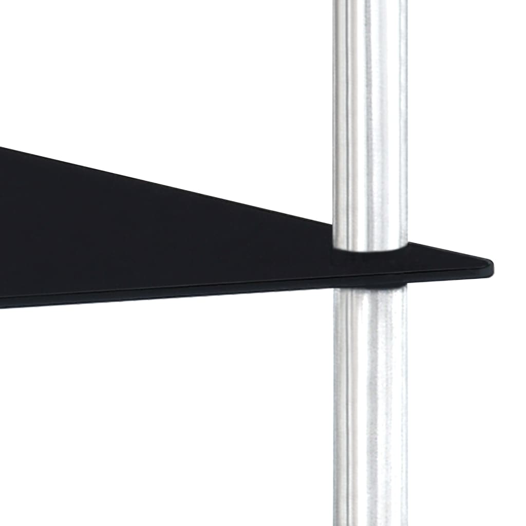 vidaXL 3-līmeņu plaukts, melns, 40x40x67 cm, rūdīts stikls