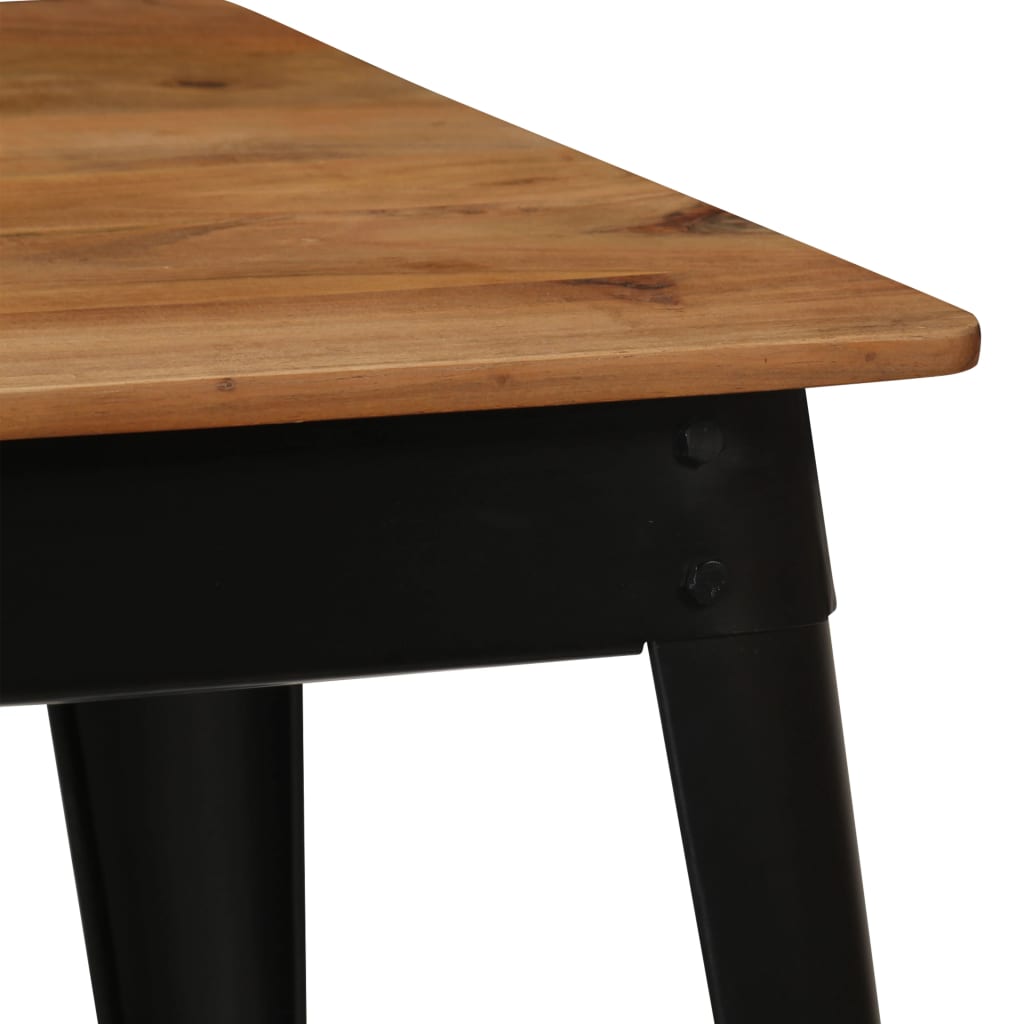 vidaXL virtuves galds, 120x60x76 cm, akācijas masīvkoks un tērauds