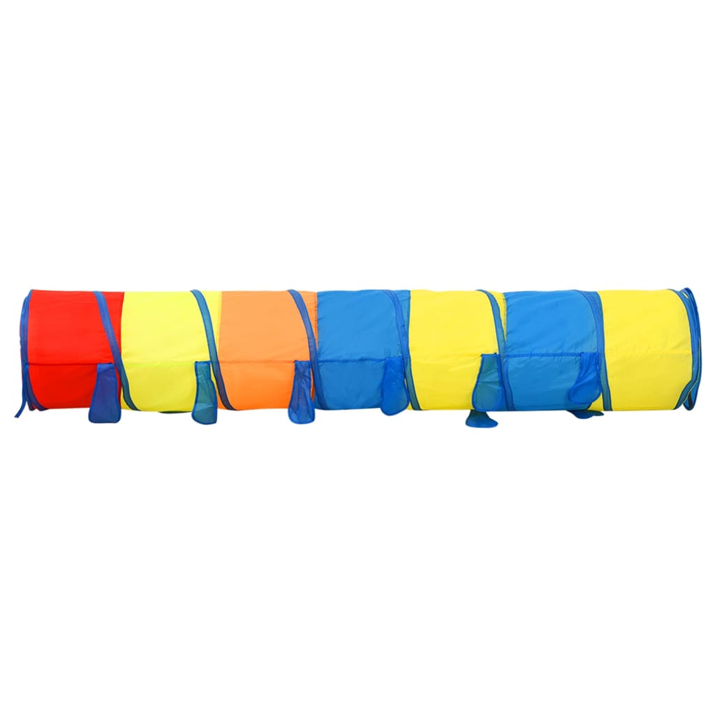 vidaXL rotaļu tunelis, 250 bumbiņas, 245 cm, poliesters, daudzkrāsains