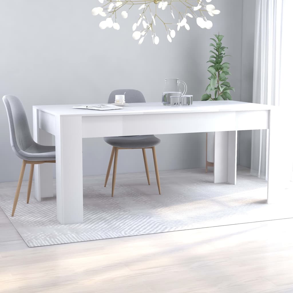 vidaXL virtuves galds, balts, 180x90x76 cm, skaidu plāksne