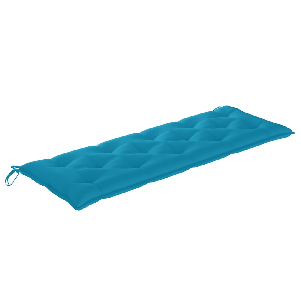 vidaXL sols ar gaiši zilu matraci, 150 cm, masīvs tīkkoks