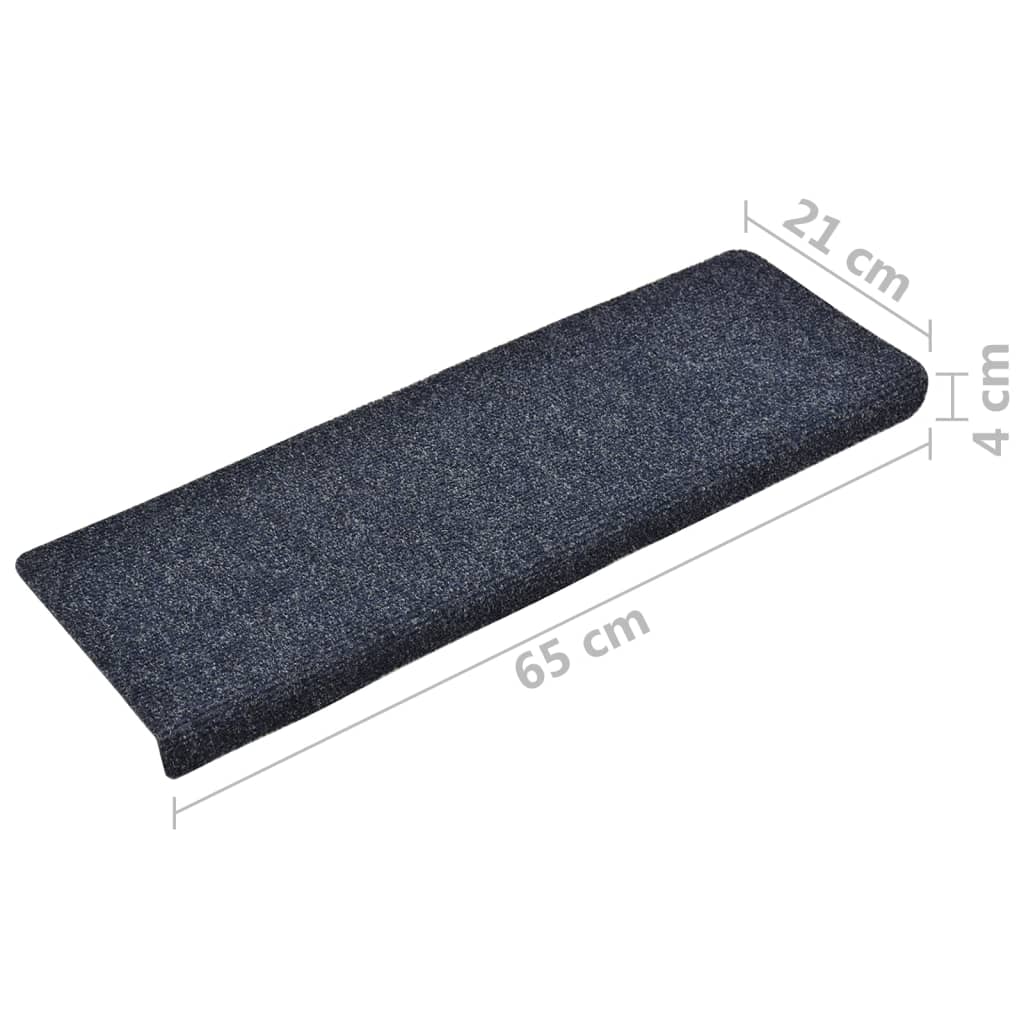 vidaXL kāpņu paklāji, 10 gab., 65x21x4 cm, antracītpelēki