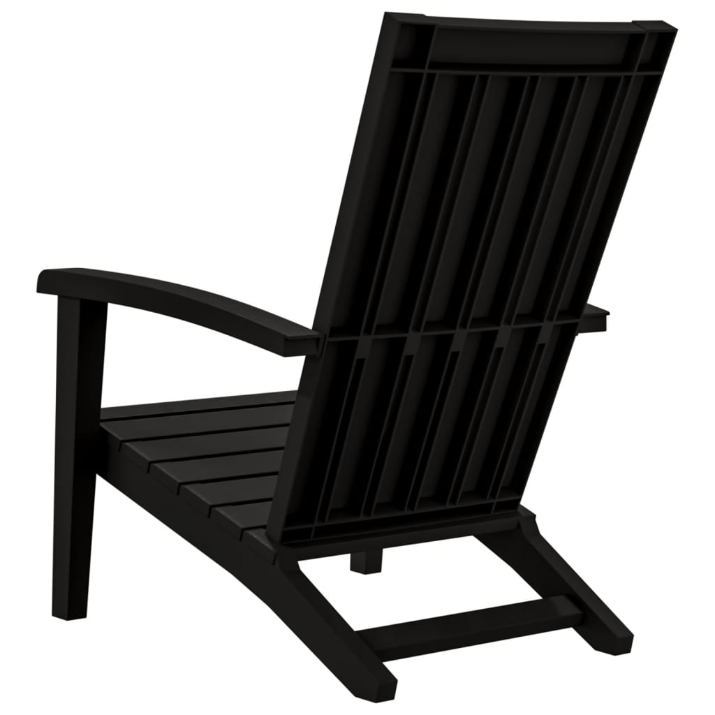 vidaXL dārza krēsls, melns, polipropilēns
