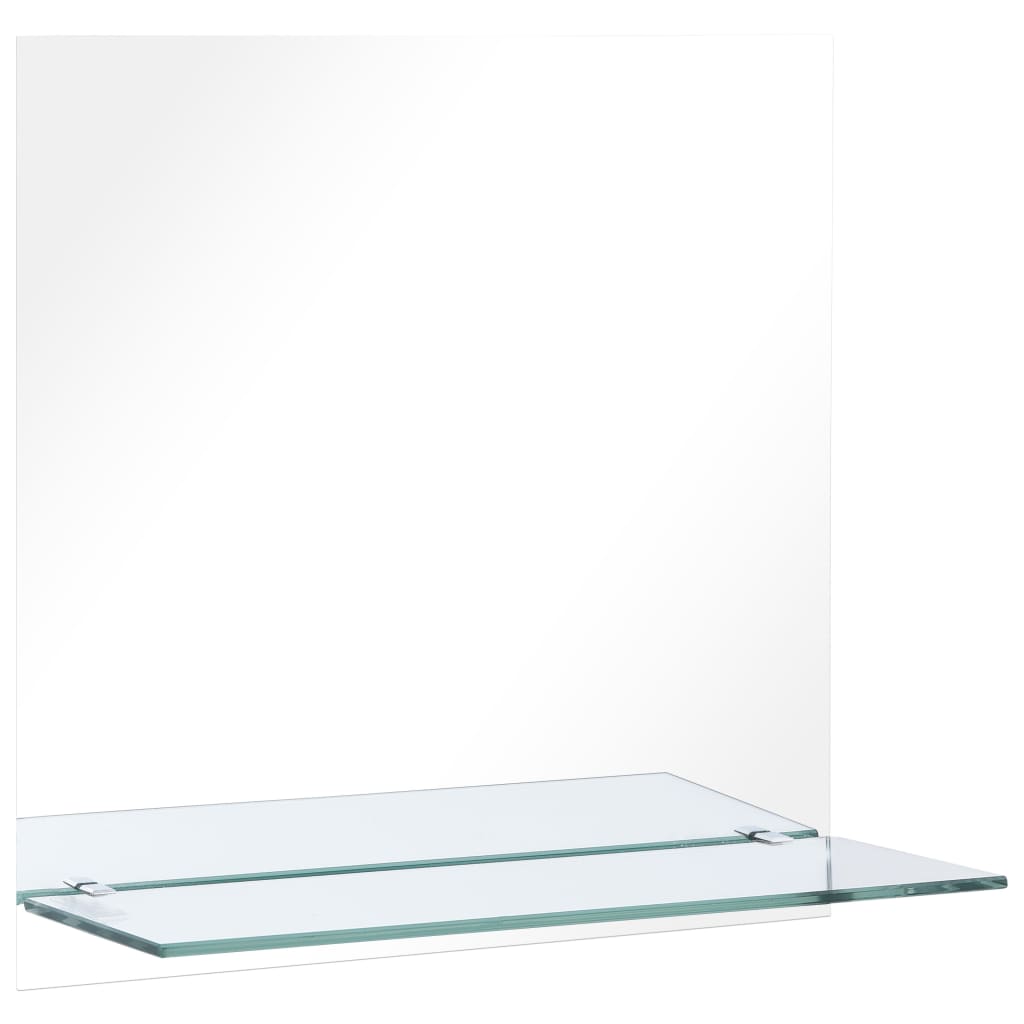 vidaXL sienas spogulis ar plauktu, 60x60 cm, rūdīts stikls