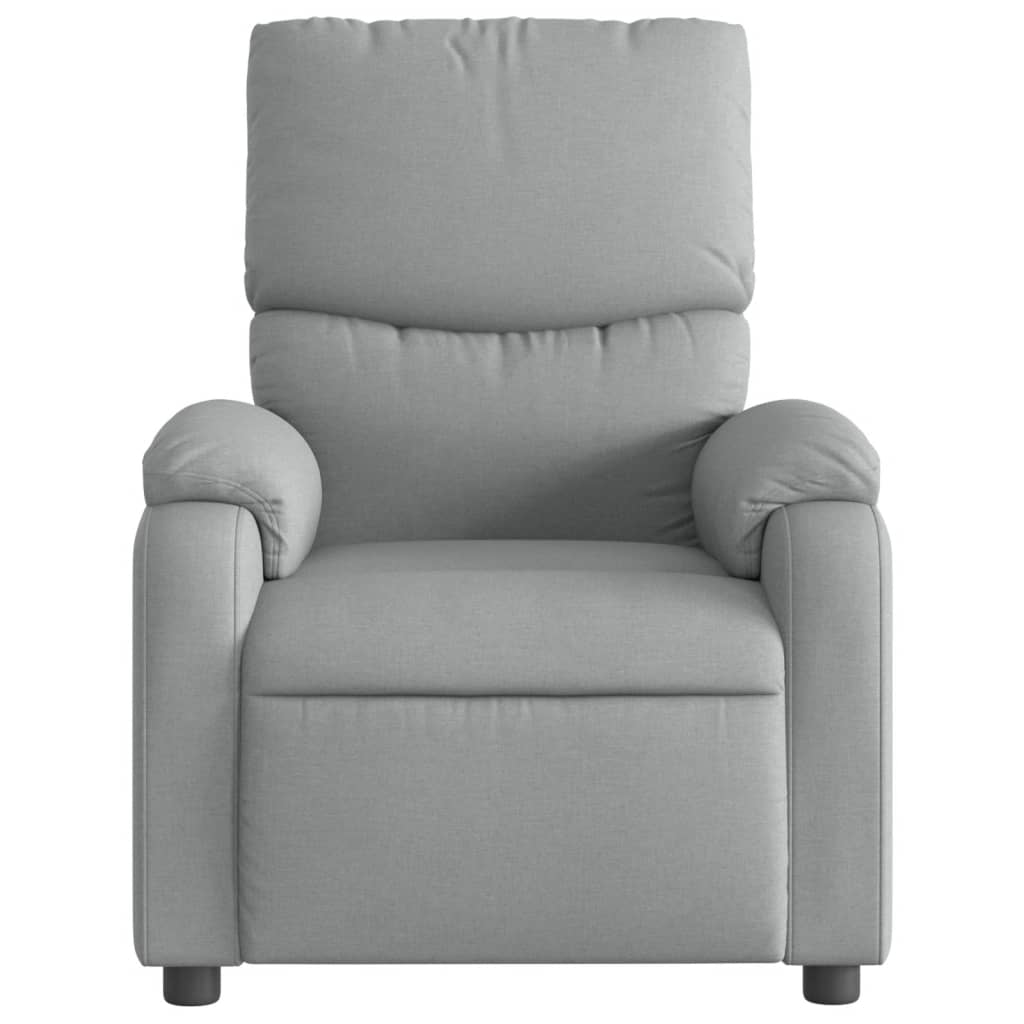 vidaXL elektrisks atpūtas krēsls, atgāžams, gaiši pelēks audums