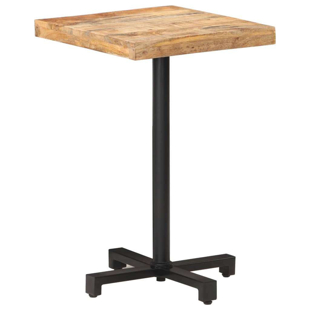 vidaXL bistro galds, 50x50x75 cm, kvadrāta, neapstrādāts mango koks