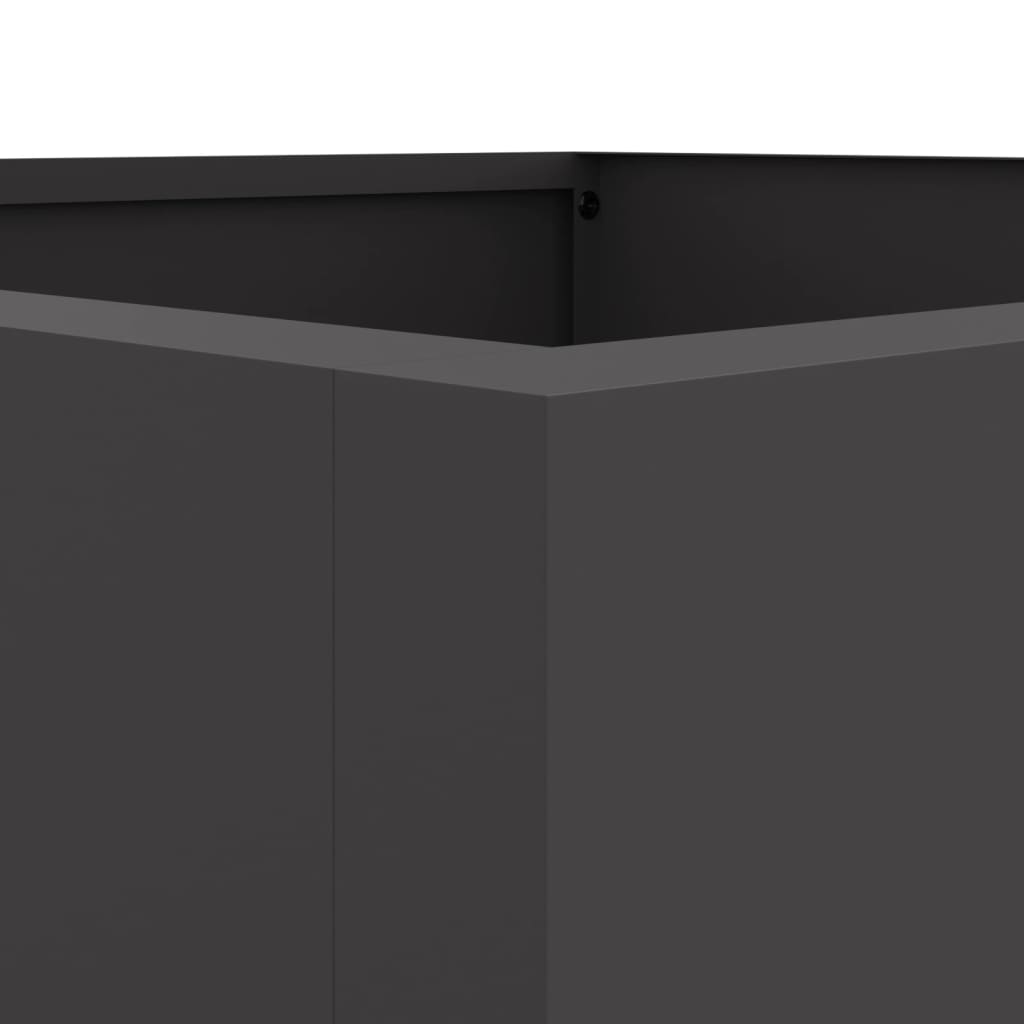 vidaXL puķu kaste, melna, 42x38x75 cm, auksti velmēts tērauds