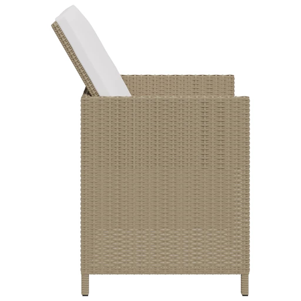 vidaXL dārza krēsli ar matračiem, 4 gab., bēša PE rotangpalma