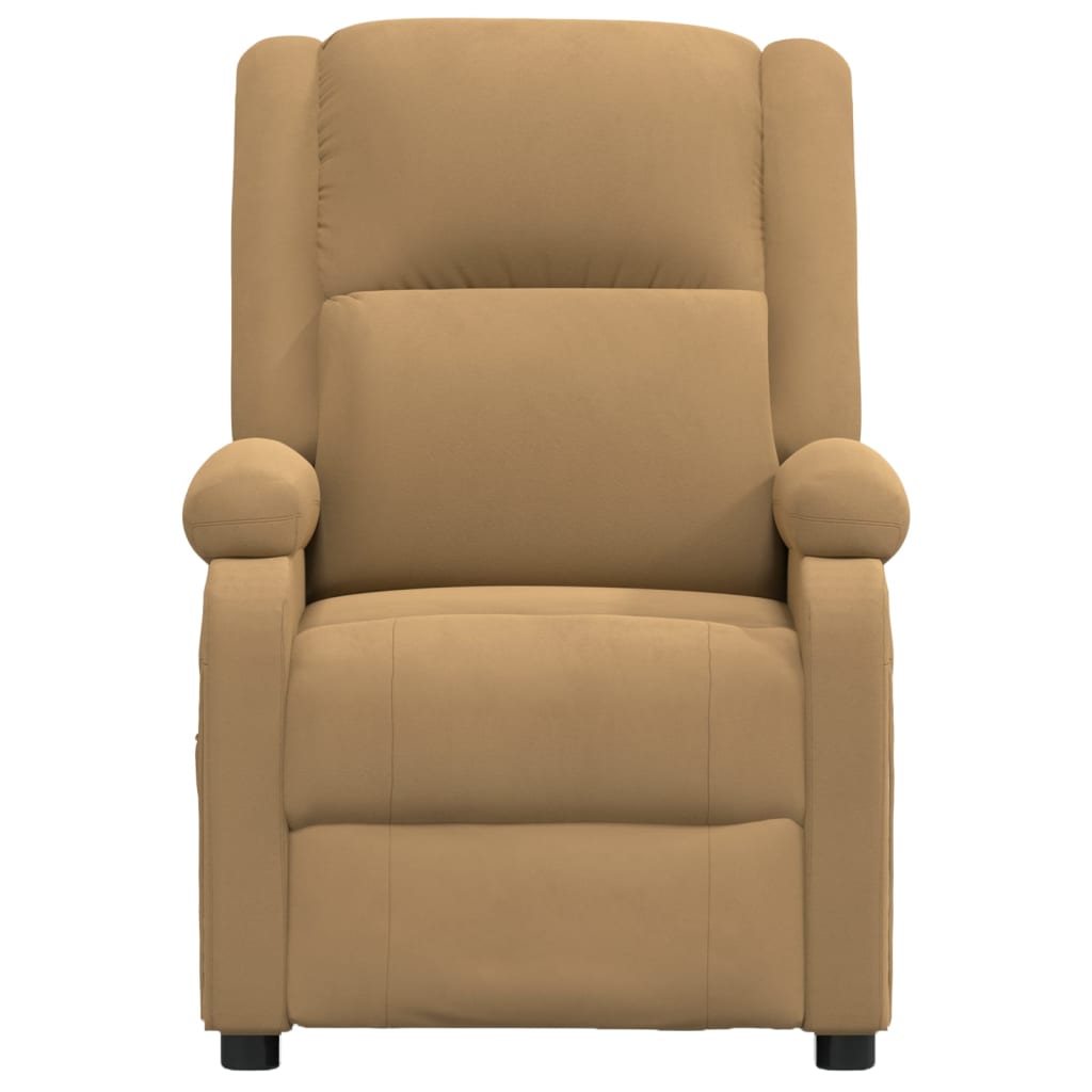 vidaXL masāžas krēsls, atgāžams, brūns samts