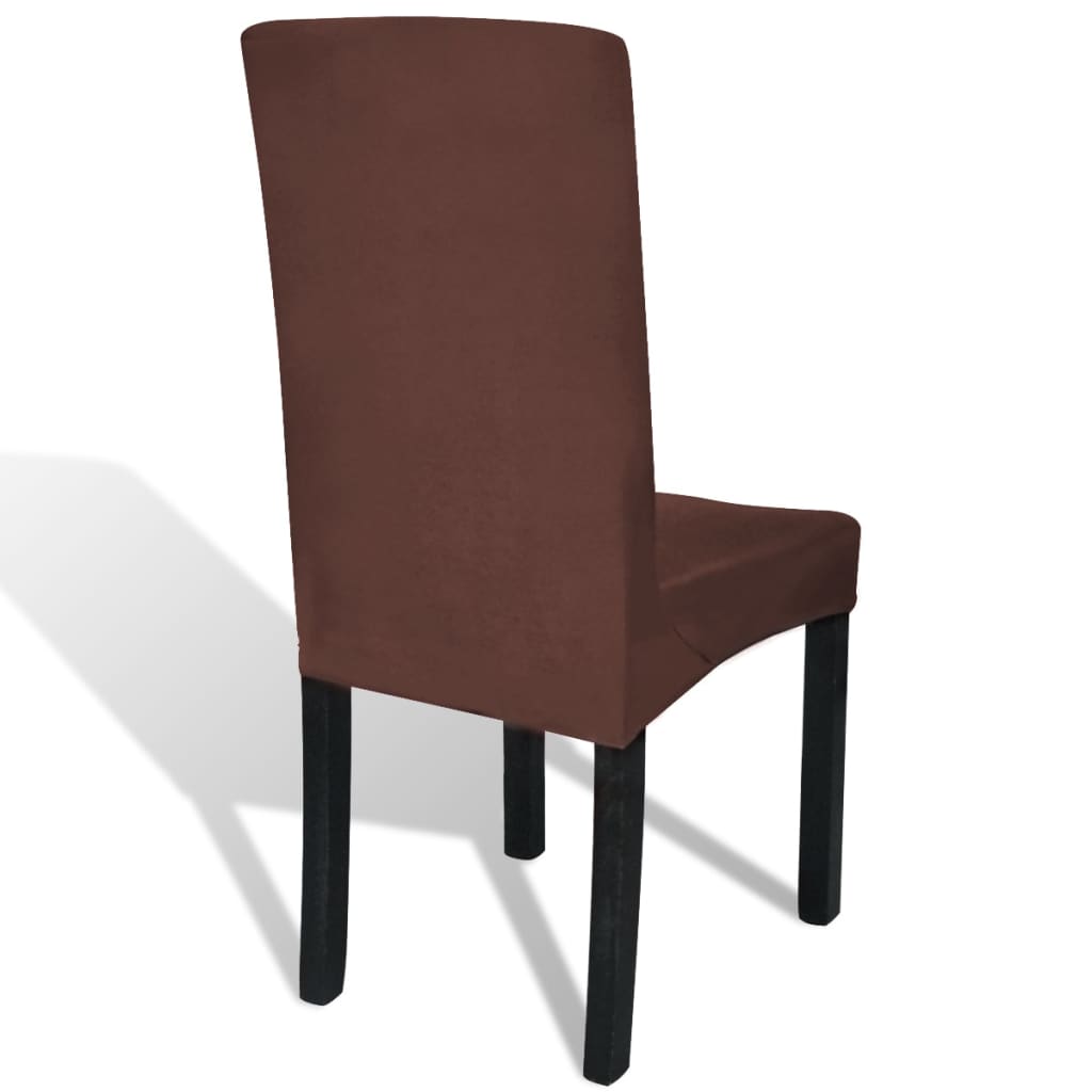 vidaXL krēslu pārvalki, 6 gab., elastīgi, brūni