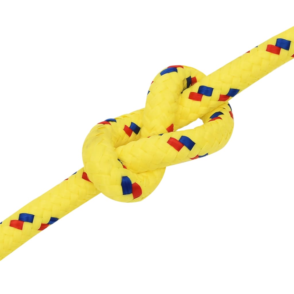 vidaXL laivu virve, dzeltena, 14 mm, 50 m, polipropilēns