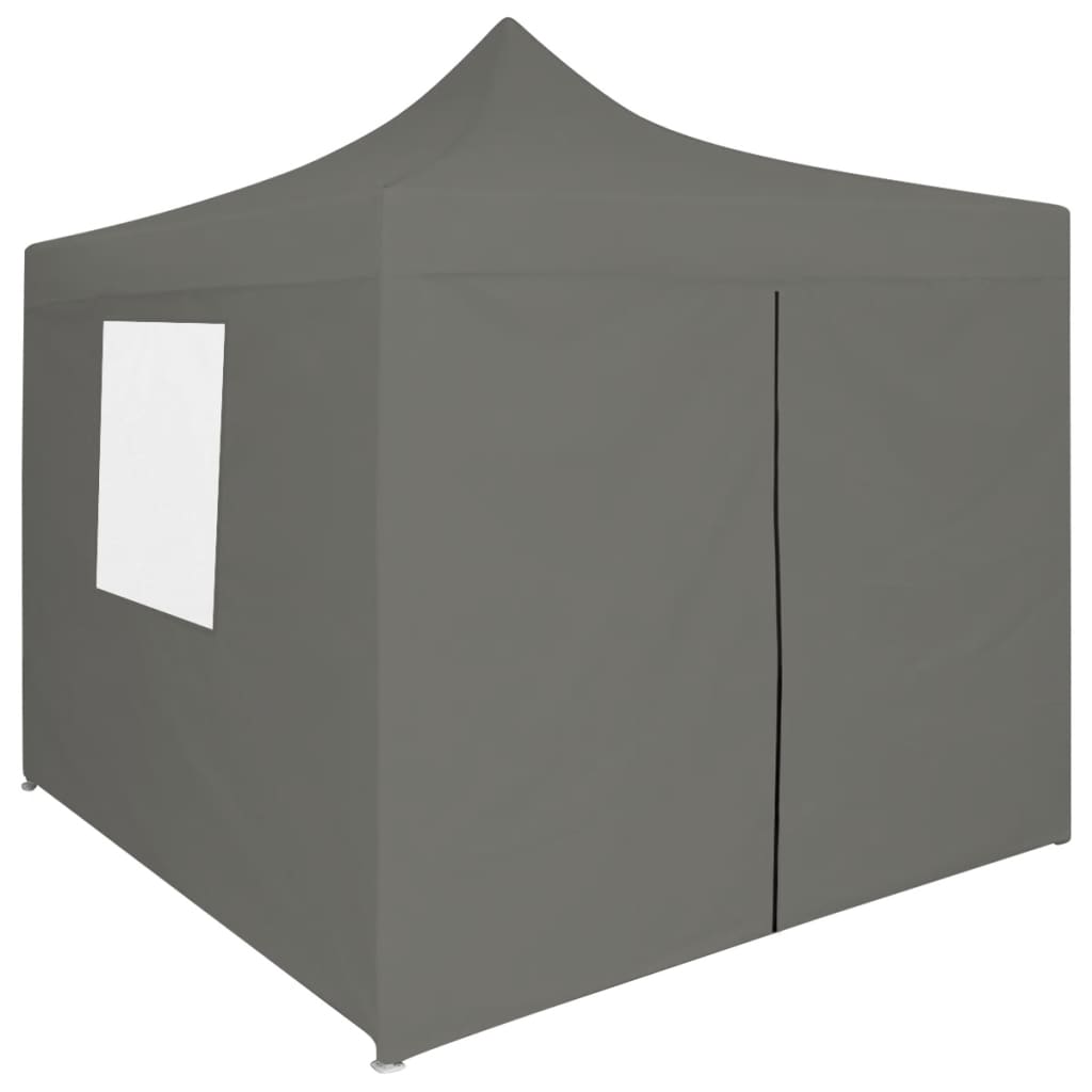 vidaXL saliekama svinību telts ar 4 sānu sienām, 3x3 m, antracītpelēka
