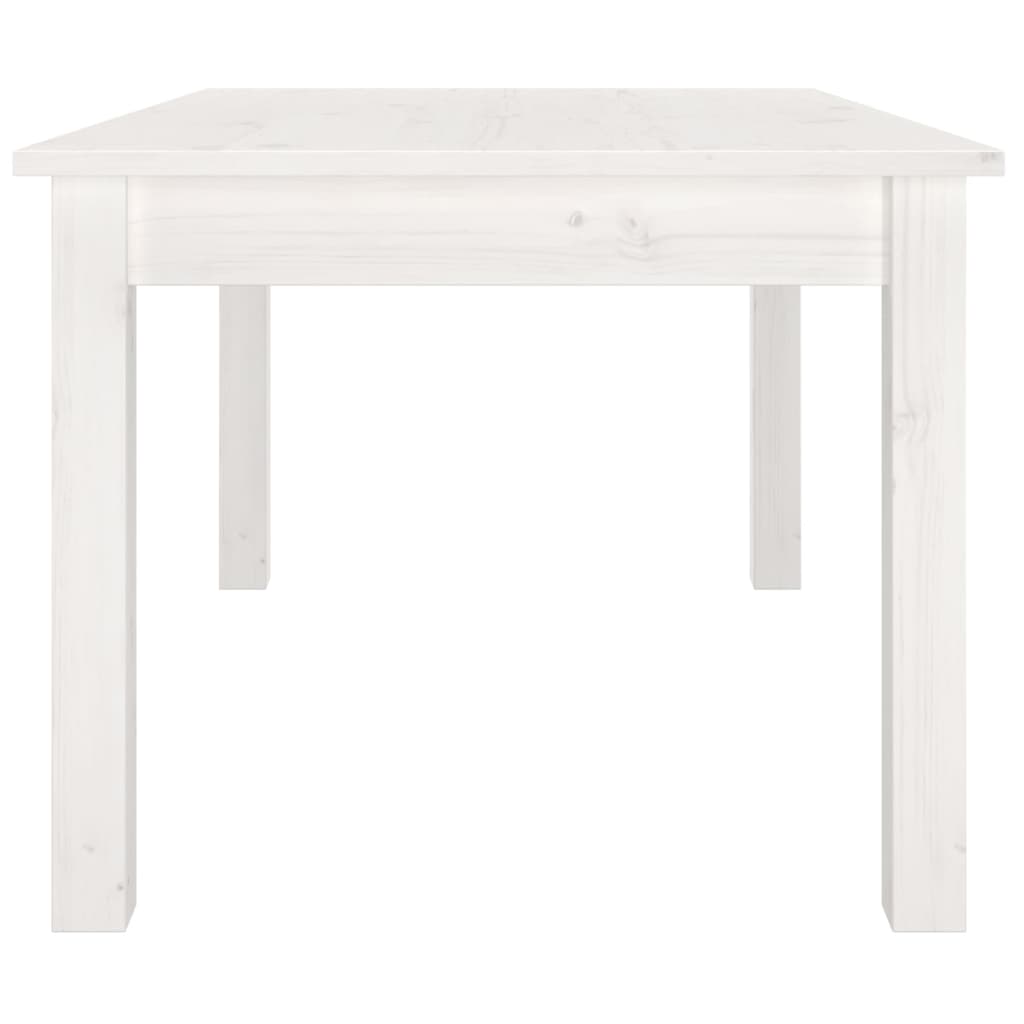 vidaXL kafijas galdiņš, balts, 80x50x40 cm, priedes masīvkoks