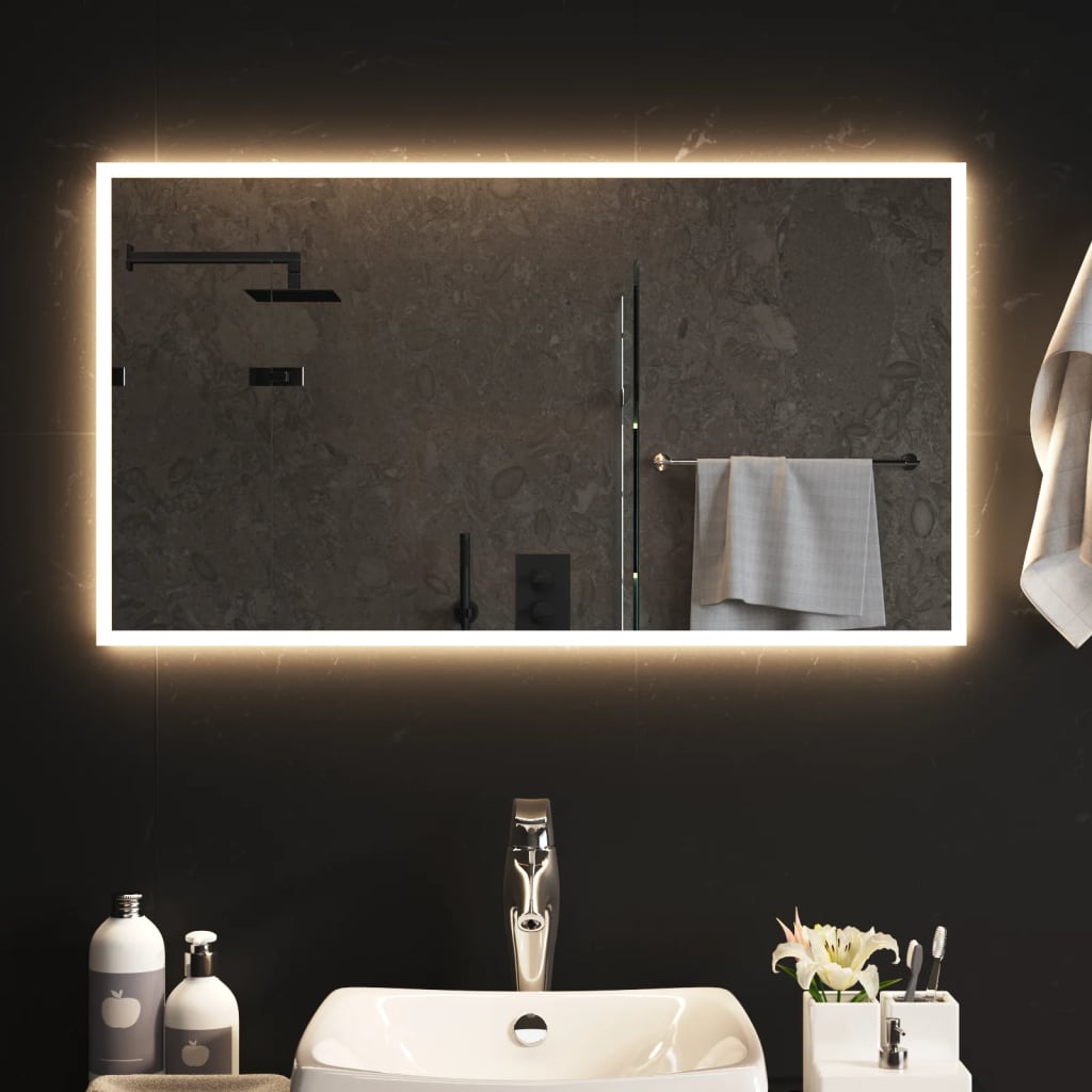 vidaXL vannasistabas spogulis ar LED, 90x50 cm