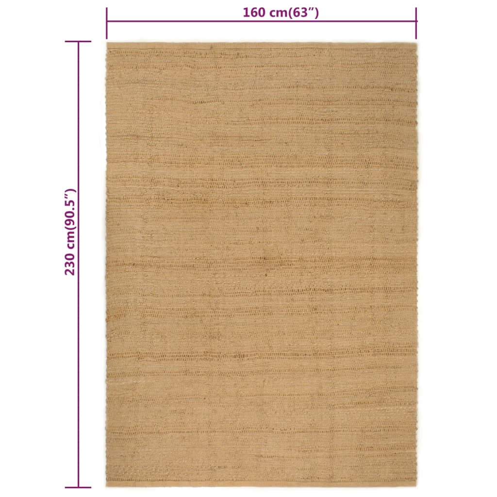 vidaXL paklājs, taisnstūra, dabiska krāsa, 160x230 cm, džuta