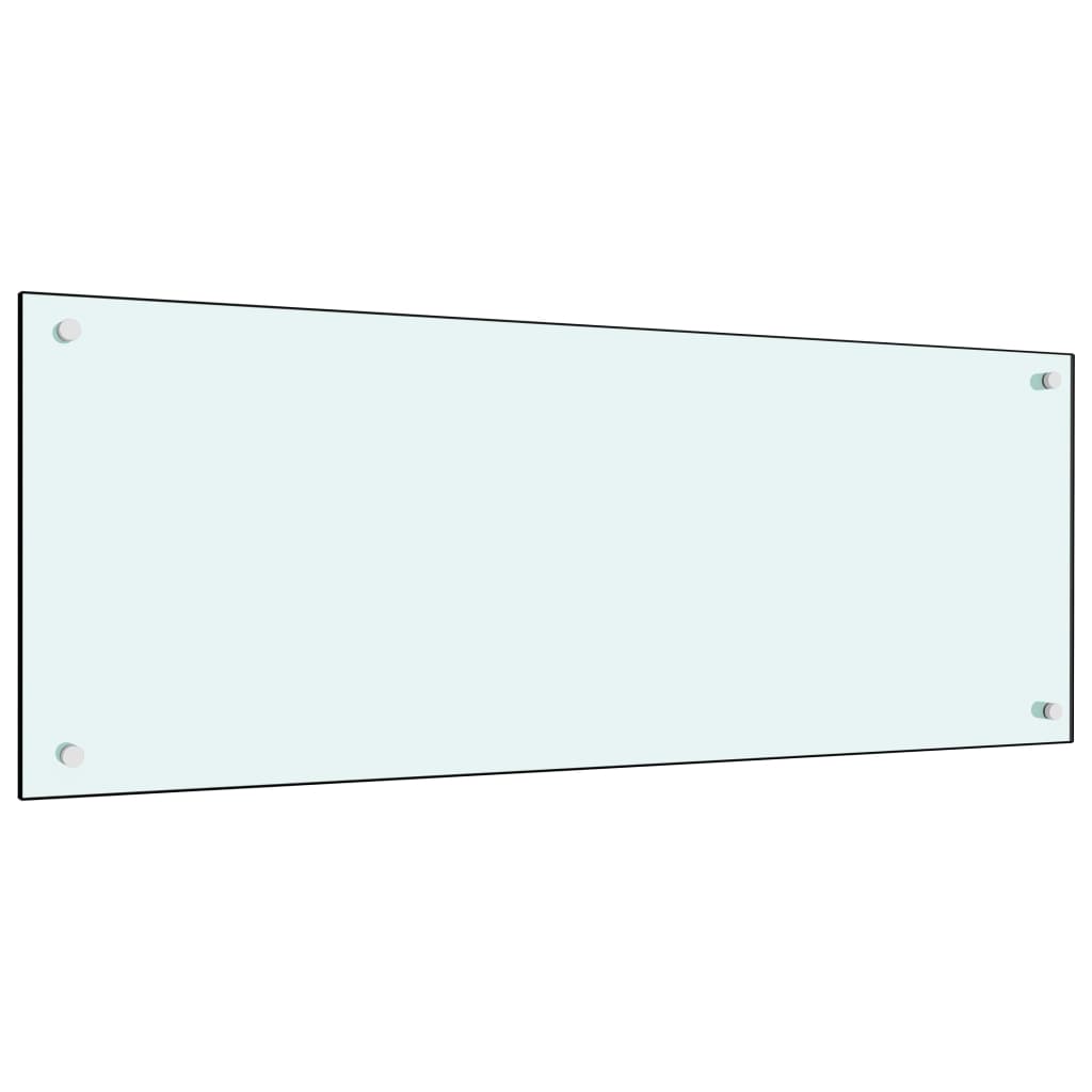 vidaXL virtuves sienas panelis, 100x40 cm, rūdīts stikls, balts