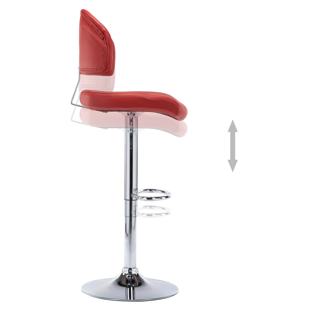 vidaXL bāra krēsli, 2 gab., vīnsarkana mākslīgā āda