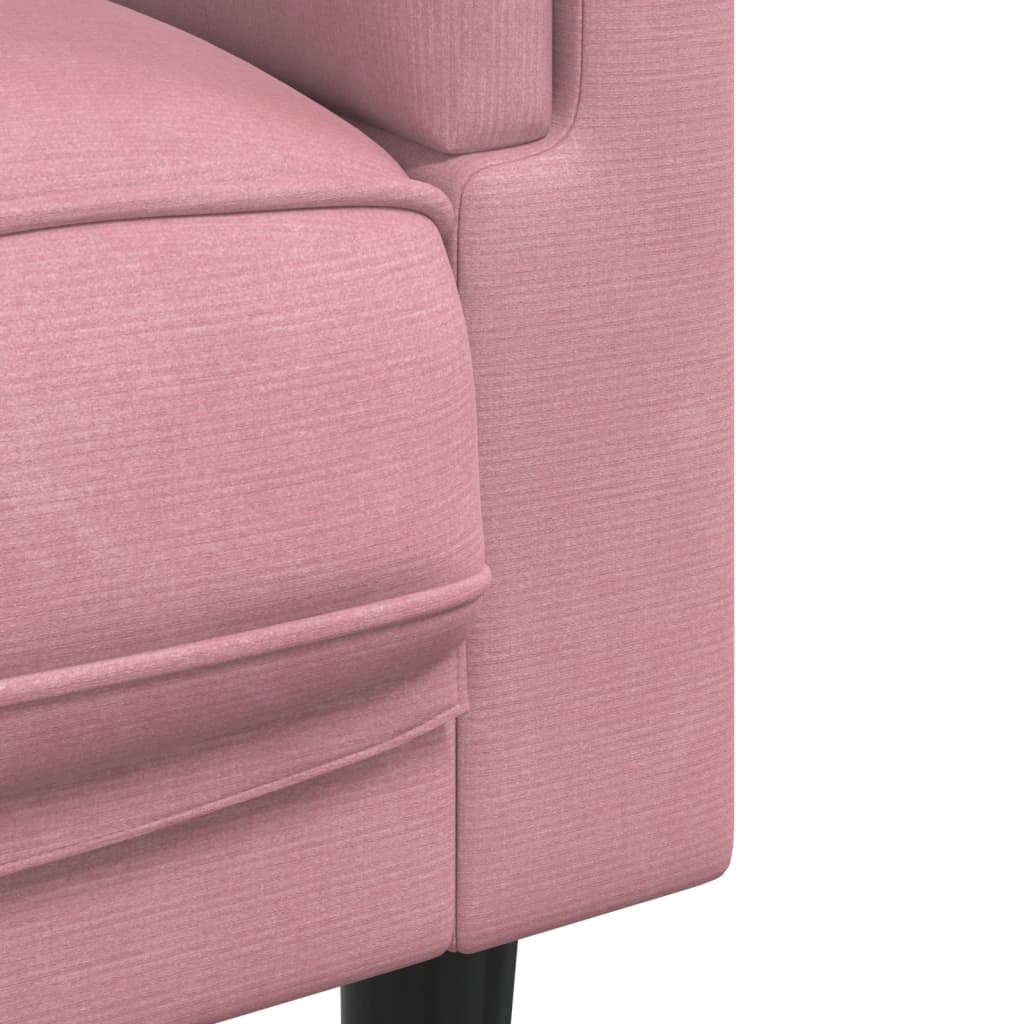 vidaXL divdaļīgs dīvānu komplekts ar spilveniem, rozā samts
