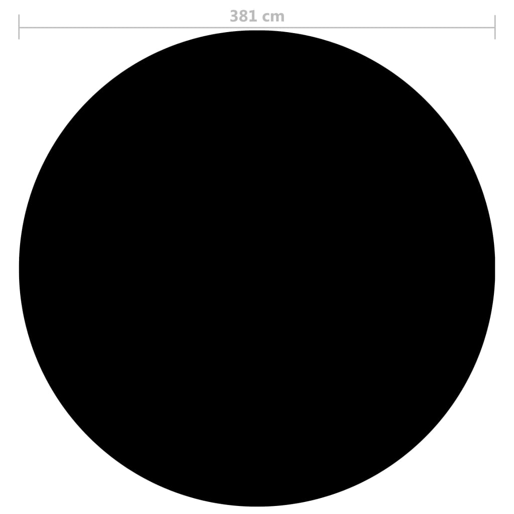 vidaXL baseina pārklājs, 381 cm, PE, melns