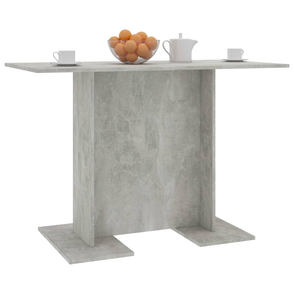 vidaXL virtuves galds, 110x60x75 cm, betonpelēks, skaidu plāksne