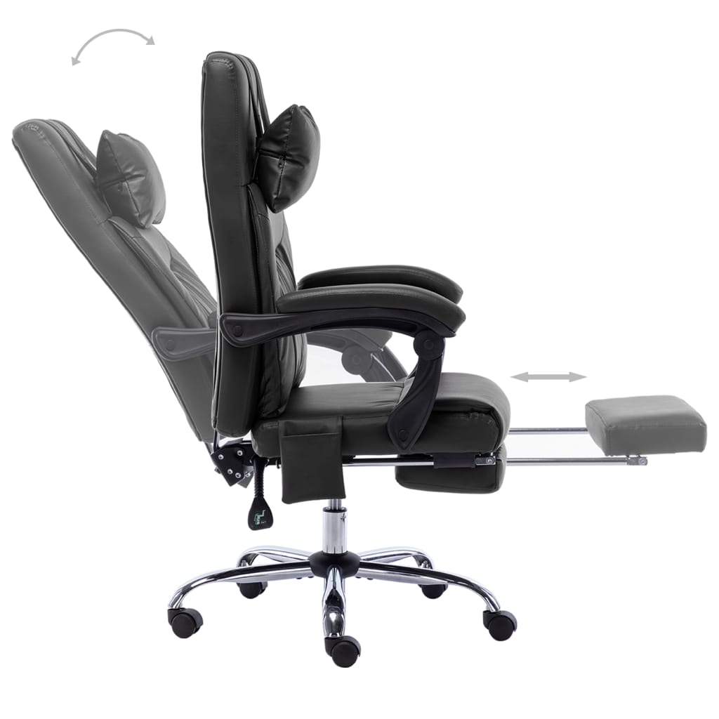 vidaXL biroja masāžas krēsls, melna mākslīgā āda