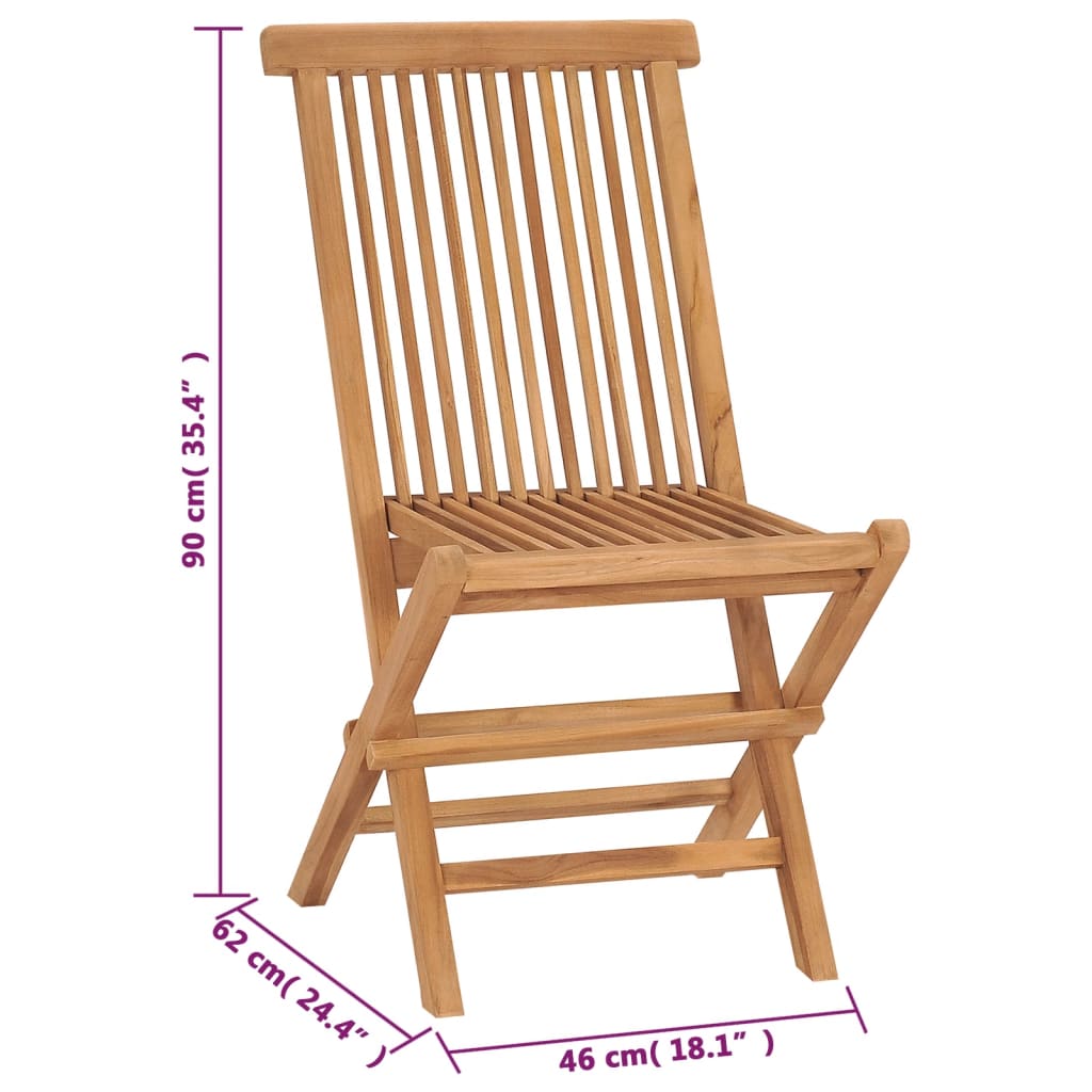 vidaXL saliekami dārza krēsli, 4 gab., masīvs tīkkoks