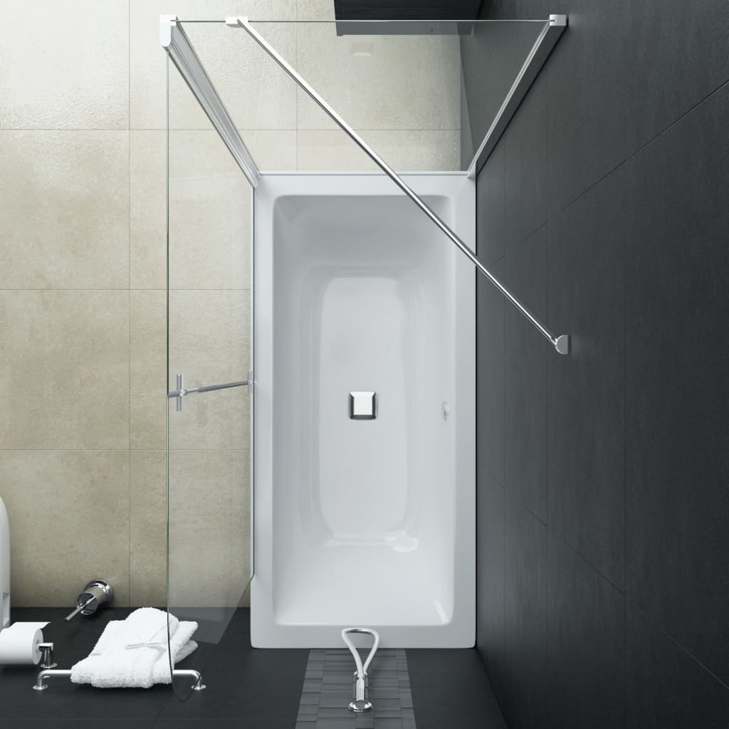 vidaXL divviru dušas kabīne, 120x68x130 cm, ESG