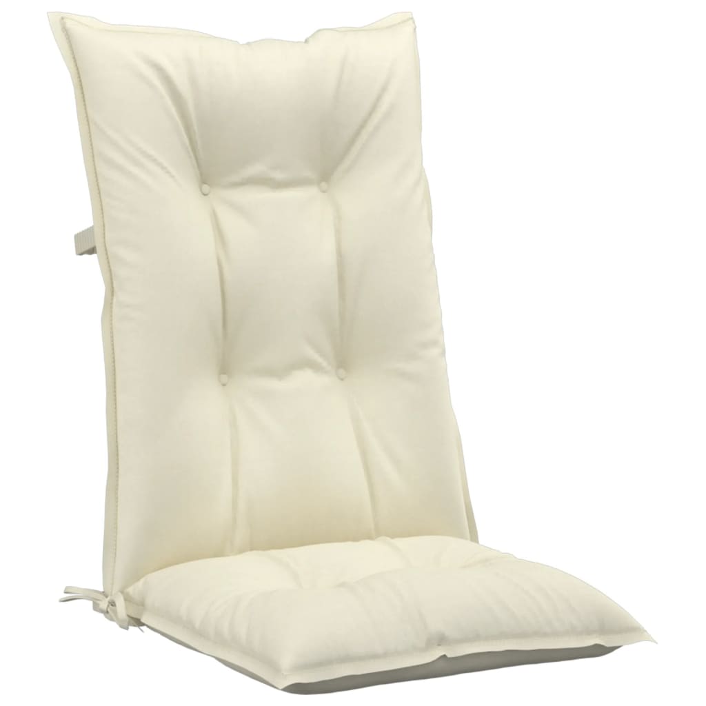 vidaXL dārza krēslu spilveni, 4 gab., krēmkrāsas, 120x50x7 cm, audums