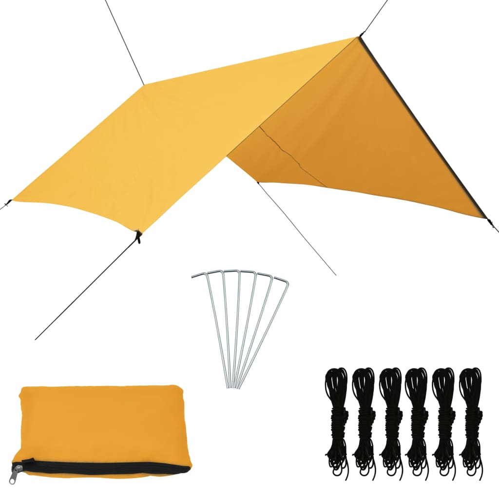 vidaXL āra brezenta telts, 3x2,85 m, dzeltena