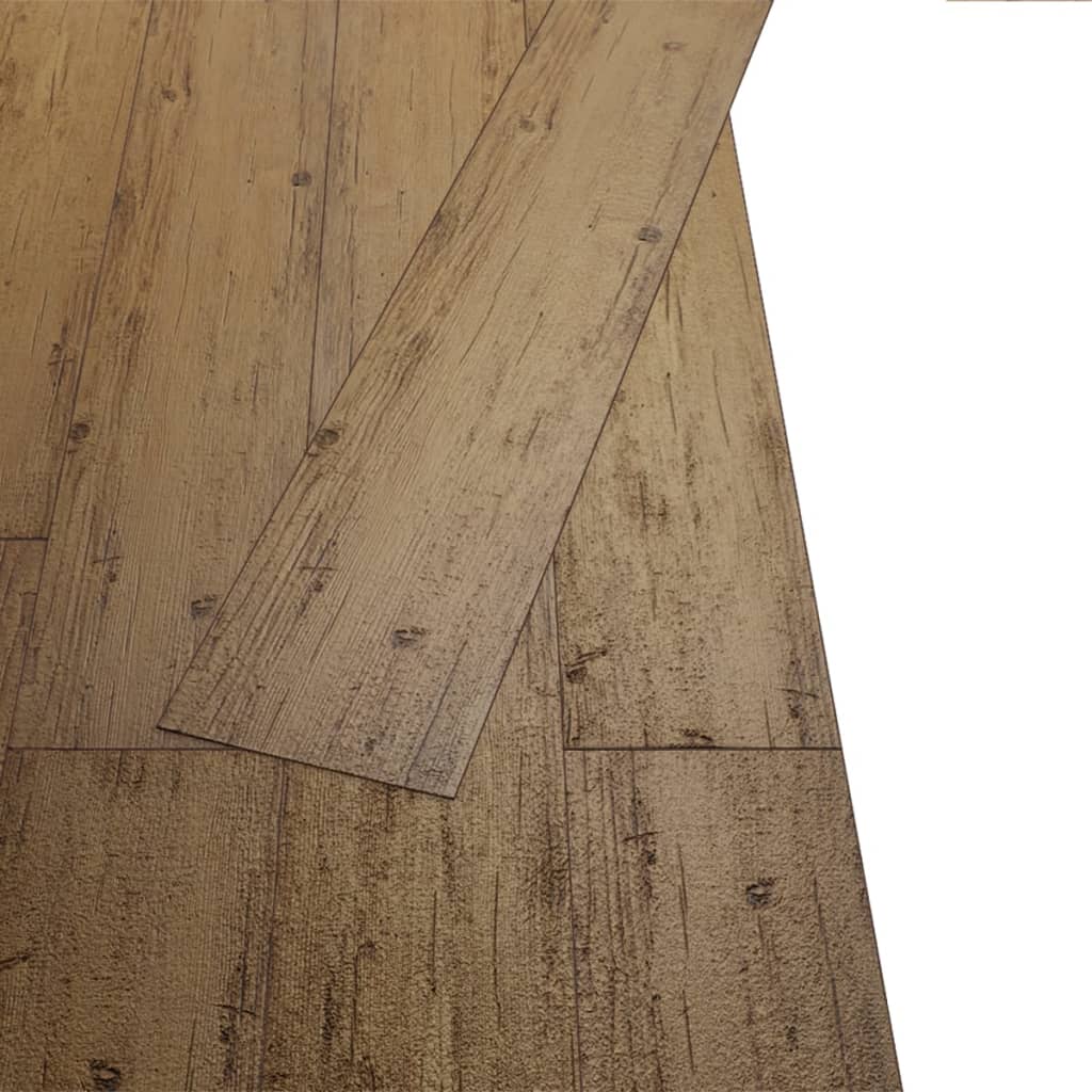 vidaXL grīdas dēļi, pašlīmējoši, 2,51 m², 2 mm, riekstu brūni, PVC