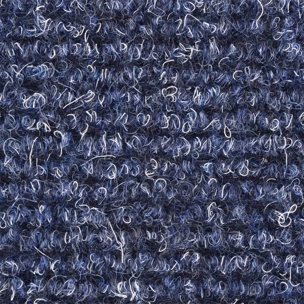 vidaXL kāpņu paklāji, 10 gab., pašlīmējoši, 65x21x4 cm, zili