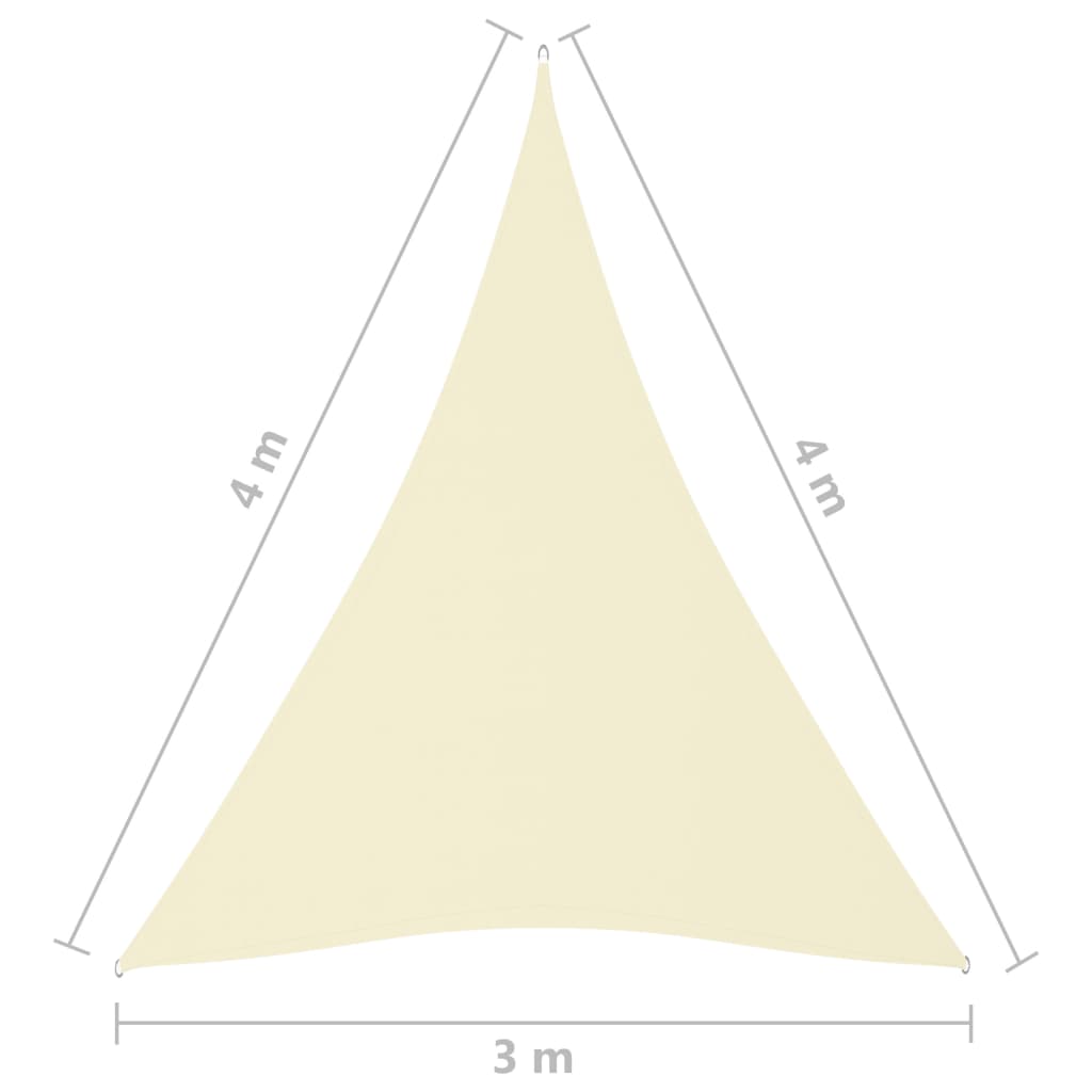 vidaXL saulessargs, 3x4x4 m, trijstūra, krēmkrāsas oksforda audums