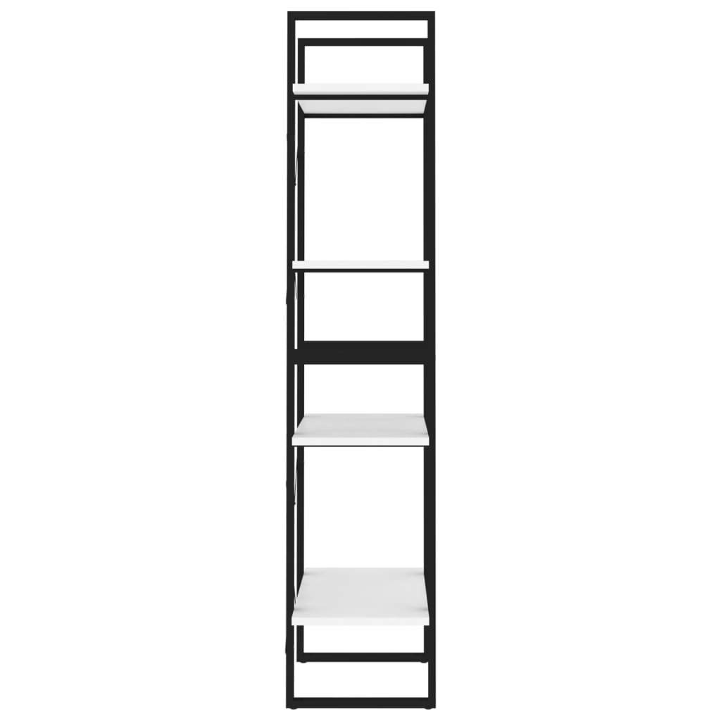 vidaXL 4-līmeņu grāmatu plaukts, balts, 60x30x140 cm, skaidu plāksne