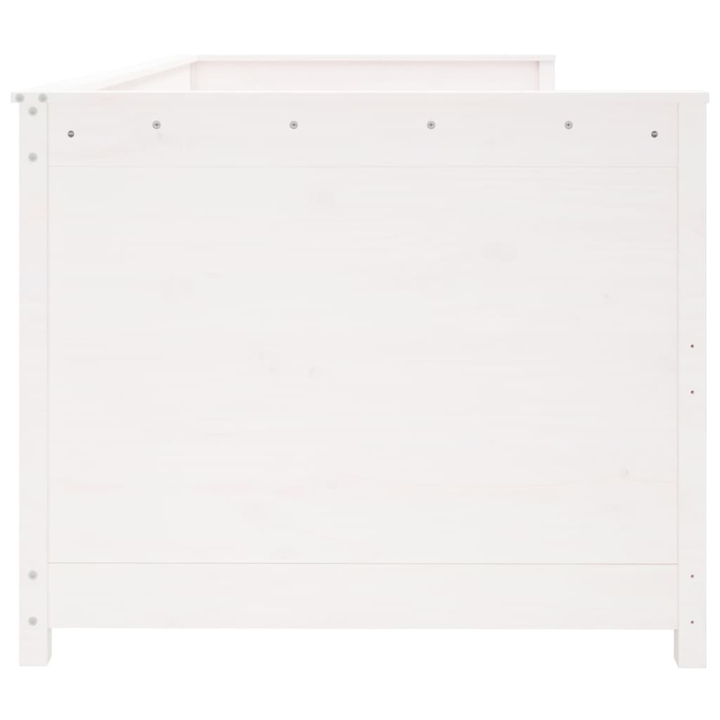 vidaXL dīvāngulta, balta, 75x190 cm, priedes masīvkoks