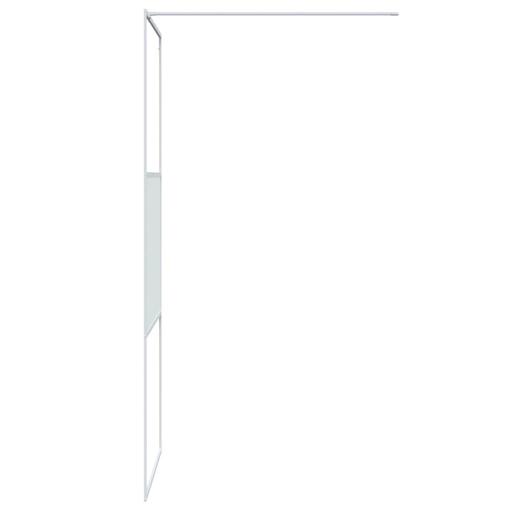vidaXL dušas siena, 80x195 cm, caurspīdīgs ESG stikls, balta
