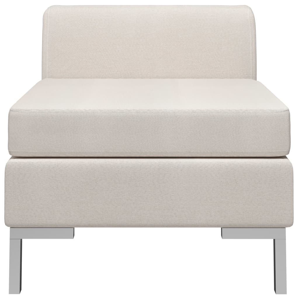 vidaXL vidējais dīvāns ar spilvenu, krēmkrāsas audums