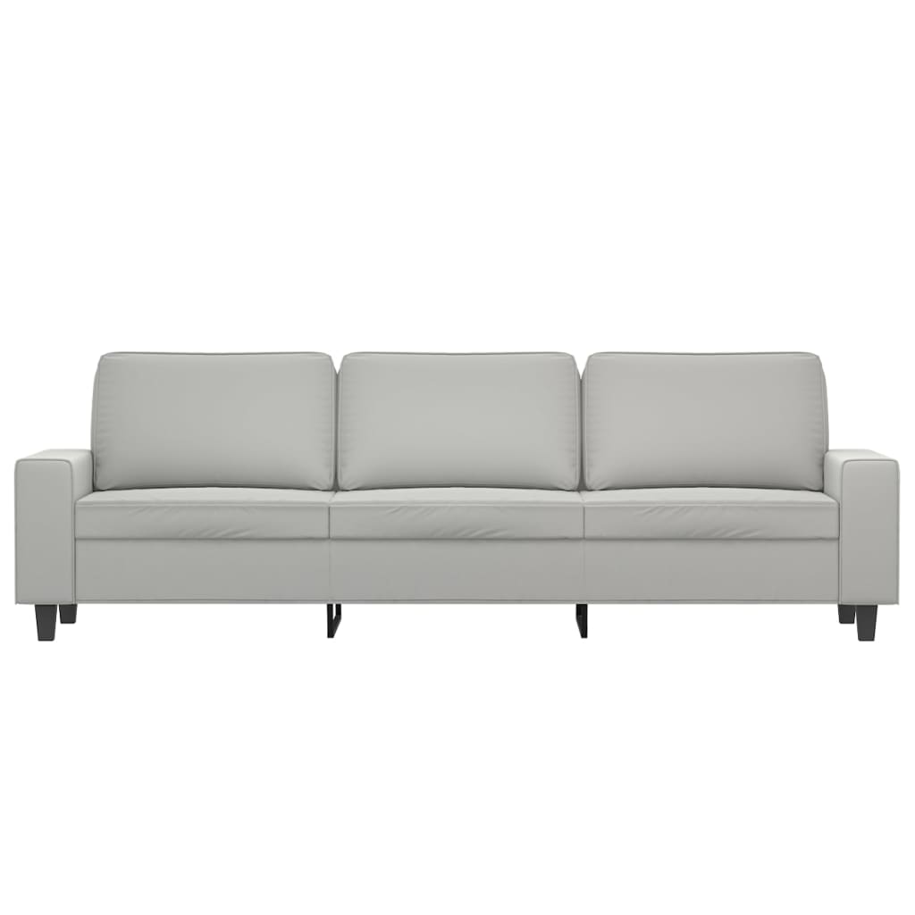 vidaXL trīsvietīgs dīvāns, 210 cm, gaiši pelēks mikrošķiedras audums