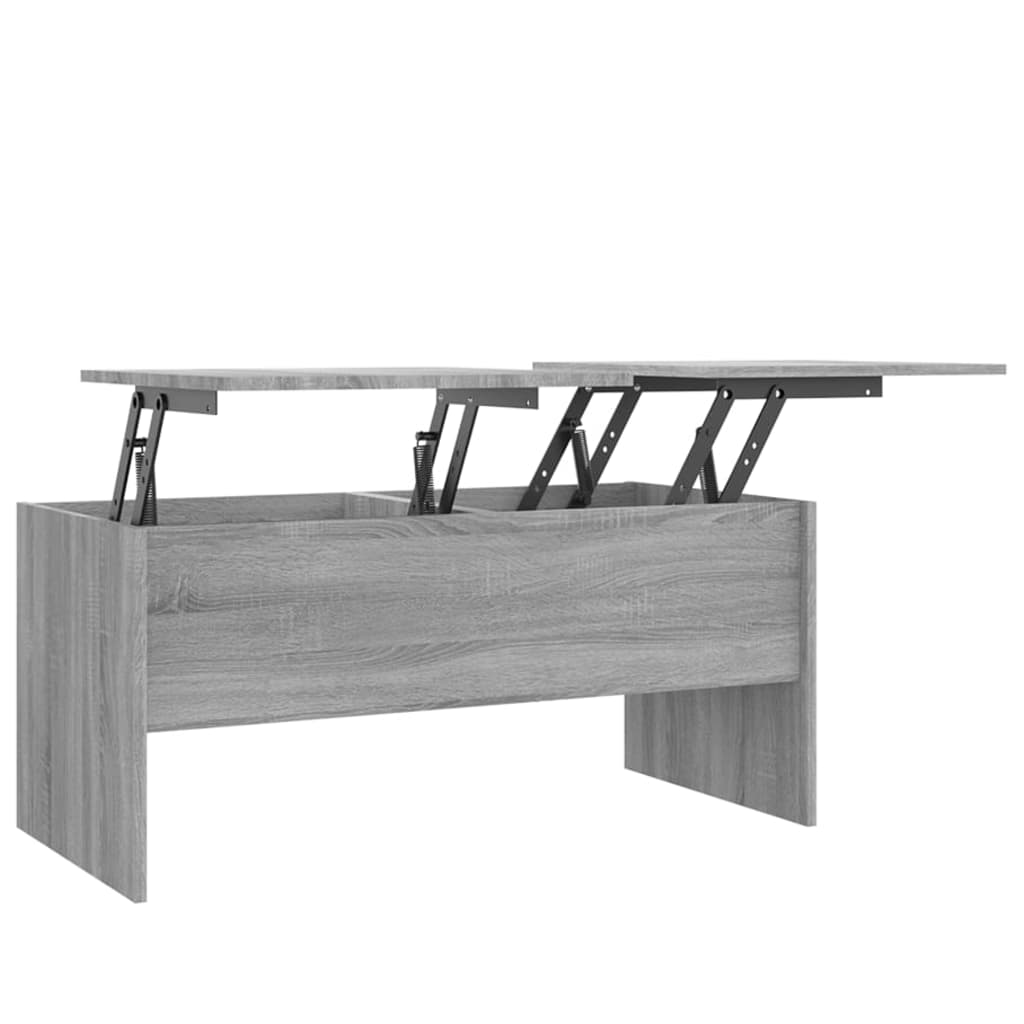 vidaXL kafijas galdiņš, pelēcīgs, 102x50,5x46,5 cm, inženierijas koks