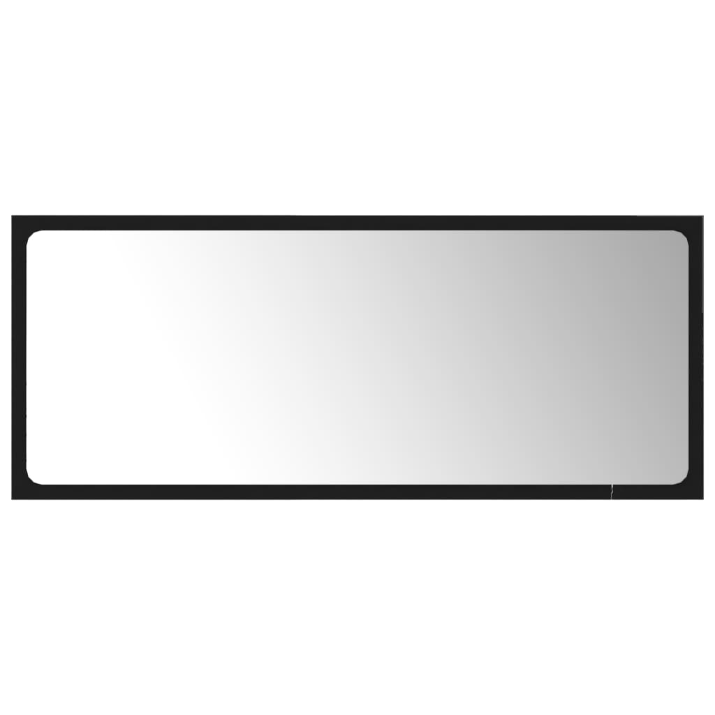 vidaXL vannasistabas spogulis, melns, 90x1,5x37 cm, skaidu plāksne