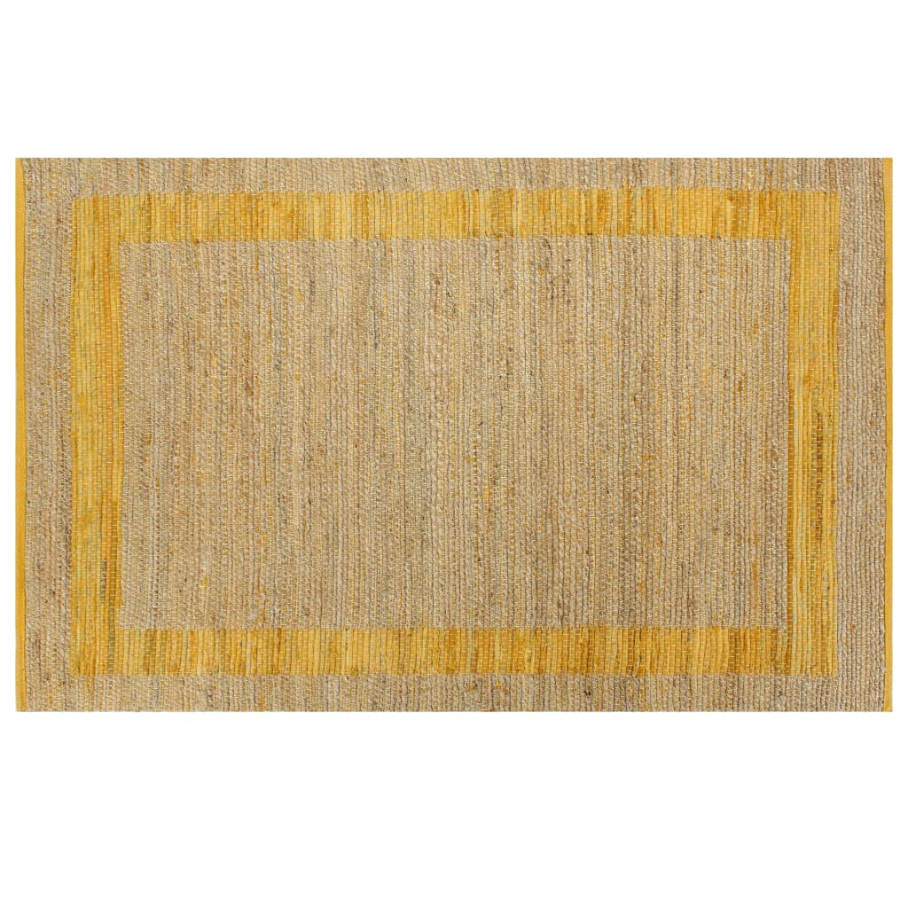 vidaXL paklājs, roku darbs, džuta, dzeltens, 160x230 cm