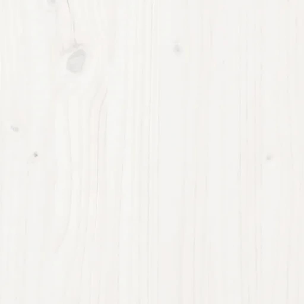 vidaXL naktsskapītis, balts, 40x35x50 cm, priedes masīvkoks