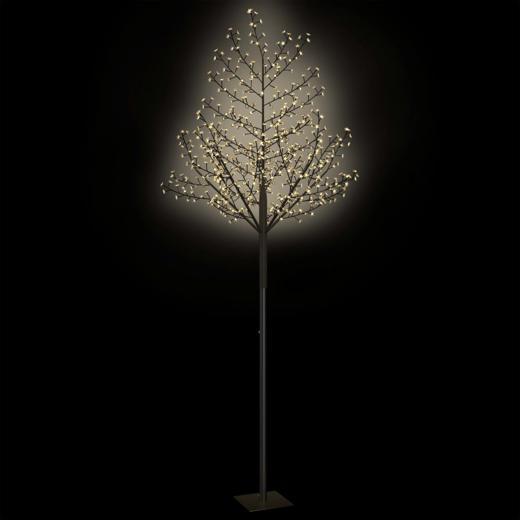 vidaXL Ziemassvētku koks, 600 LED, silti balta gaisma, ķirsis, 300 cm
