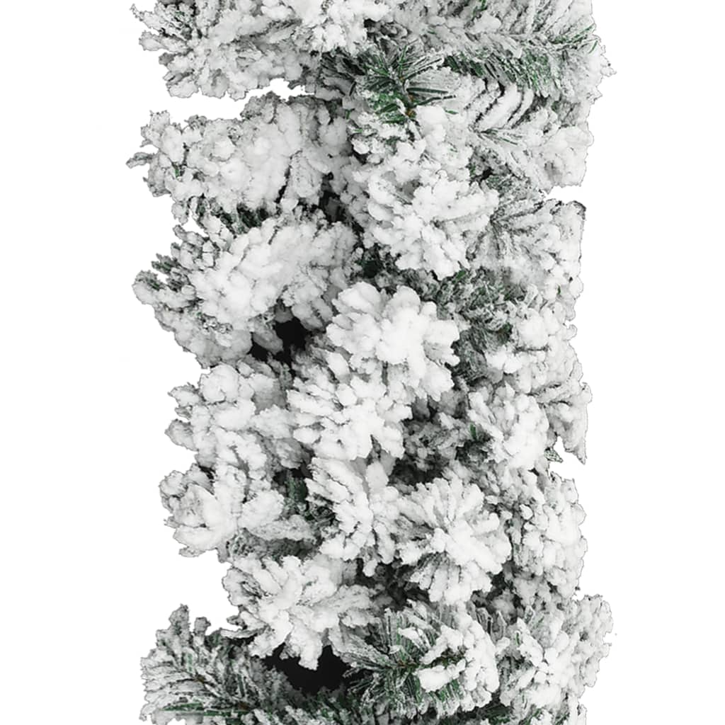 vidaXL Ziemassvētku vītne ar sniegu, zaļa, 10 m, PVC