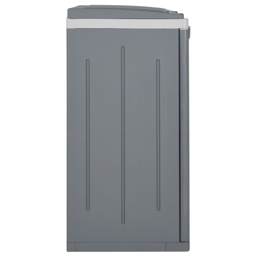 vidaXL atkritumu tvertne ar 2 durvīm, pelēka, 65x45x88 cm, PP