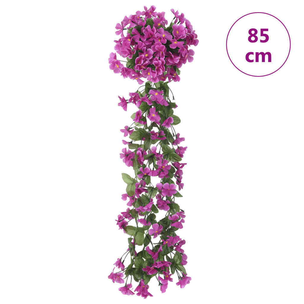 vidaXL mākslīgo ziedu vītnes, 3 gab., violetas, 85 cm