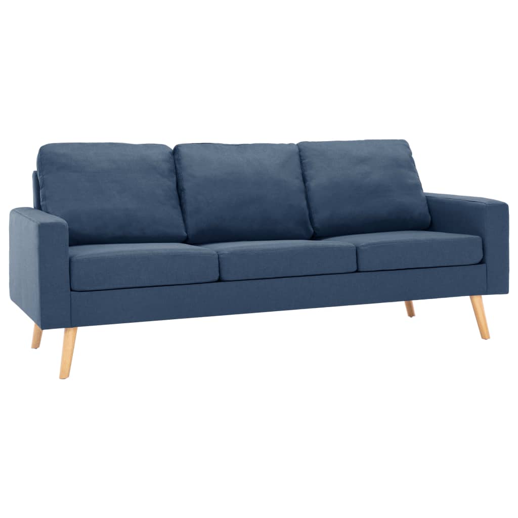 vidaXL 3-daļīgs dīvānu komplekts, zils audums