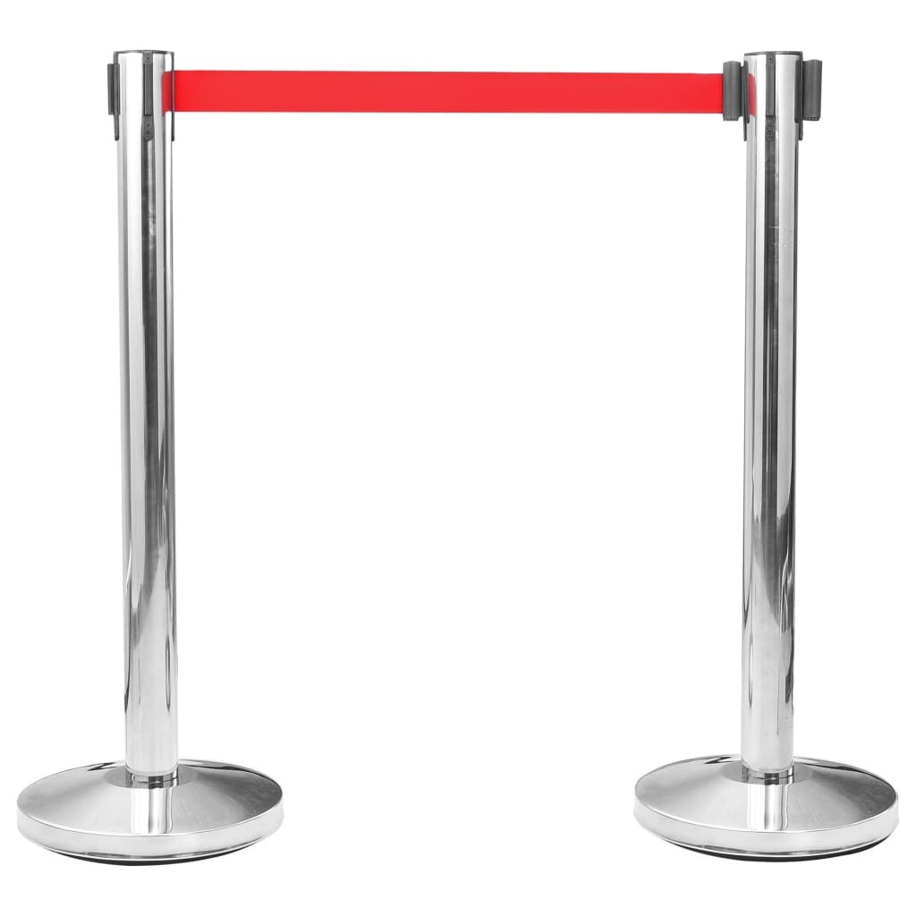 vidaXL izvelkama rindu barjera ar lenti, 200 cm, sarkana