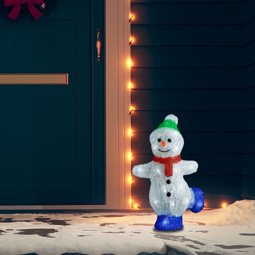 vidaXL LED Ziemassvētku sniegavīra figūra, akrils, 30 cm