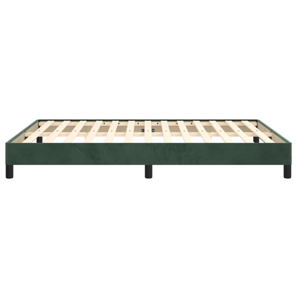 vidaXL gultas rāmis, tumši zaļš samts, 140x190 cm